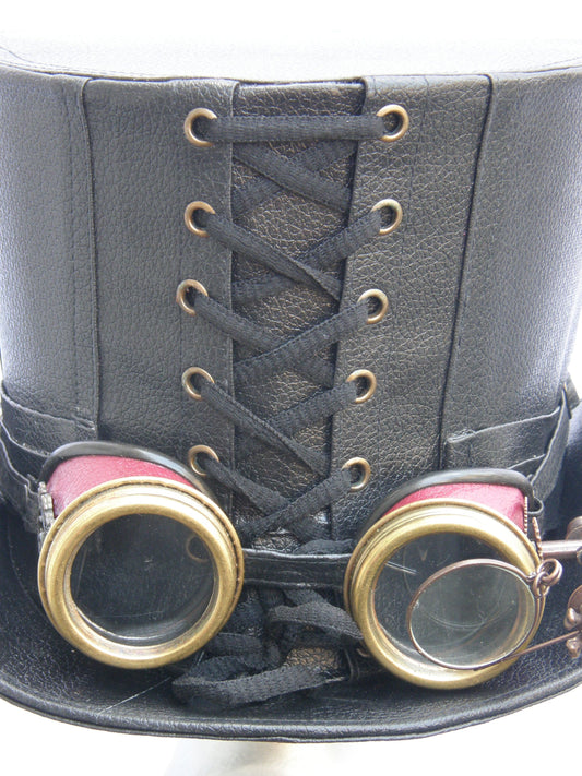Top Hat Leatherlook & Red Goggles