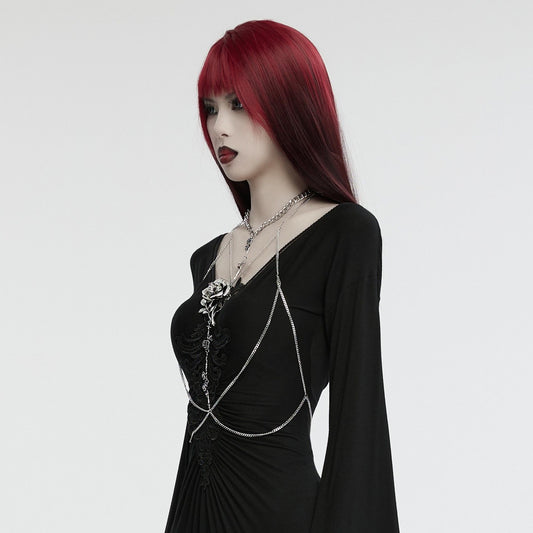 Silver Roses Chain Harness