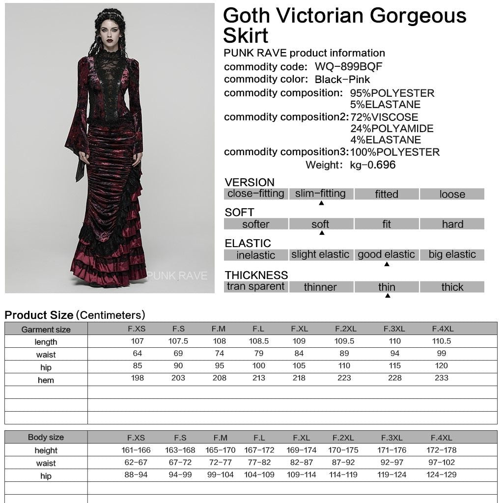 Broken Promise Maxi Rok Rood - Zwart