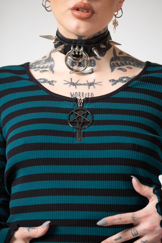 Killstar Chimera Long Sleeve Top Groen - Zwart