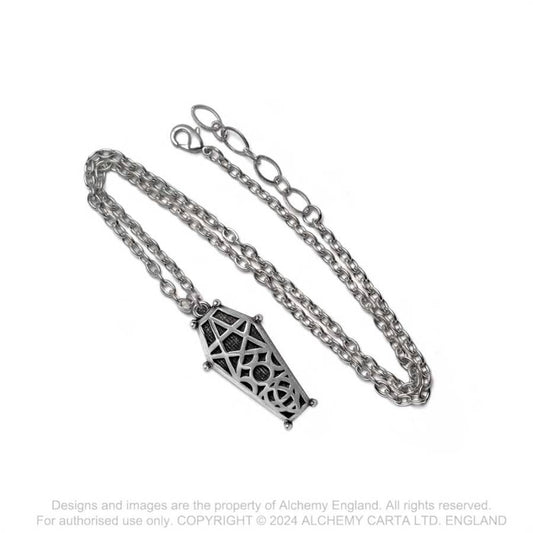 Hex Coffin Pendant Necklace