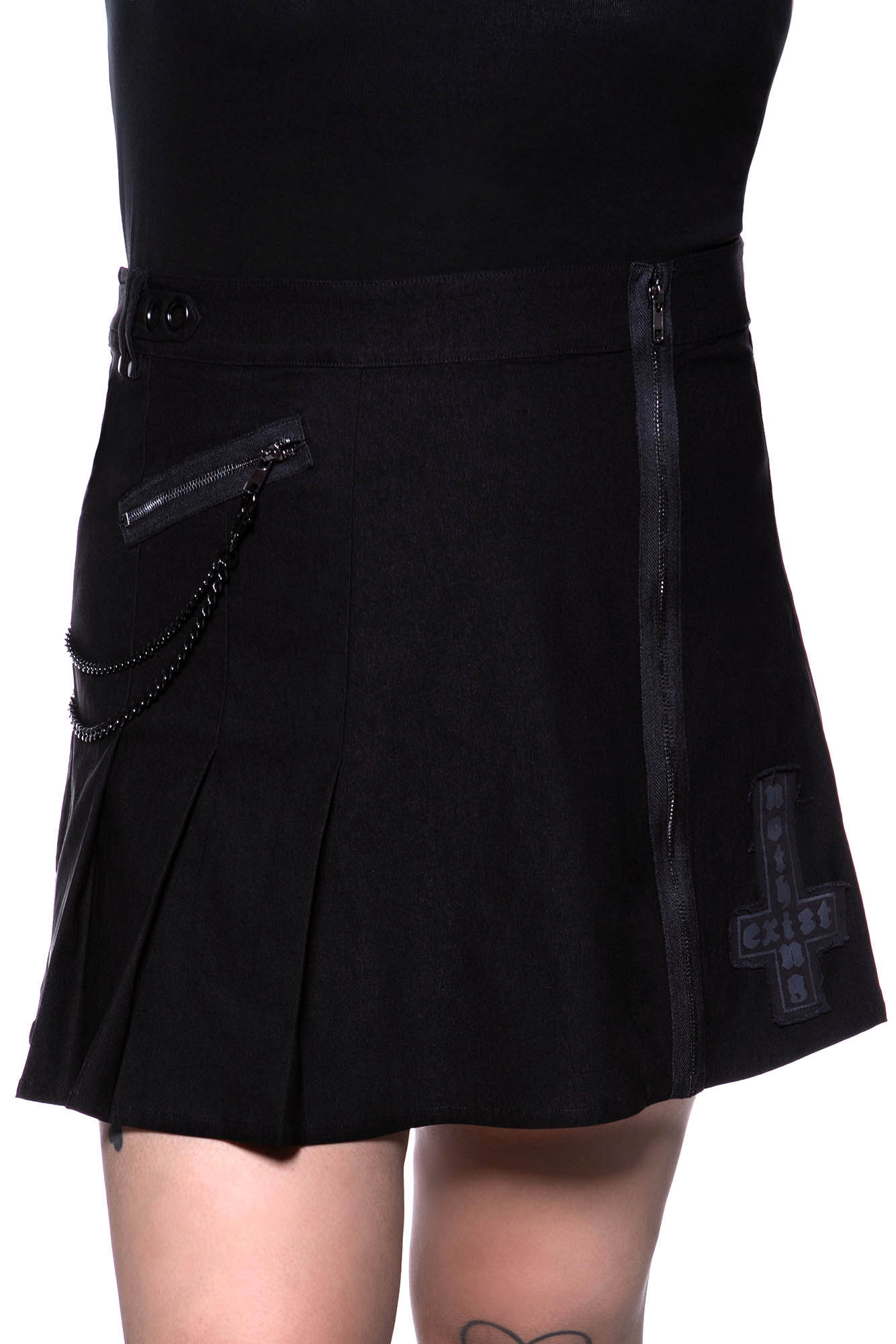 Killstar Calling Alice Mini Skirt Black