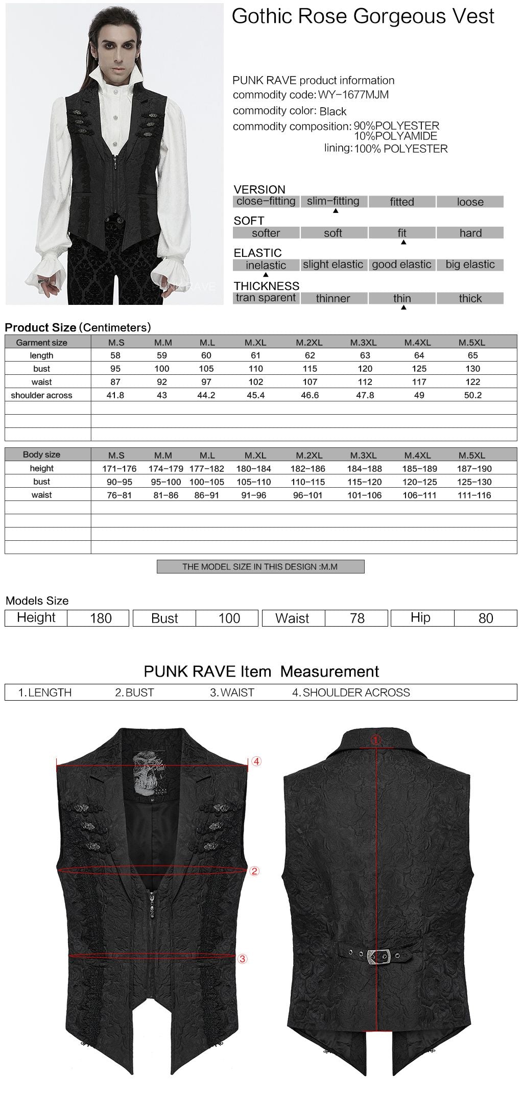 Punk Rave Forsaken Gilet Zwart