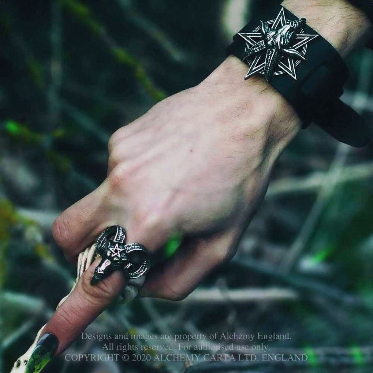 Baphomet Polsband Leer