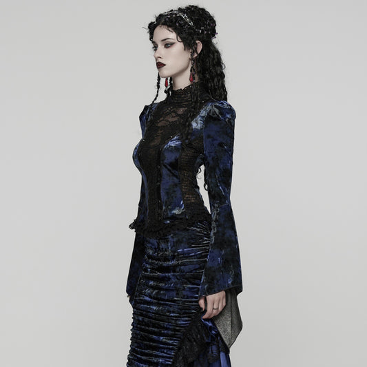 Broken Promise Top Blauw - Zwart