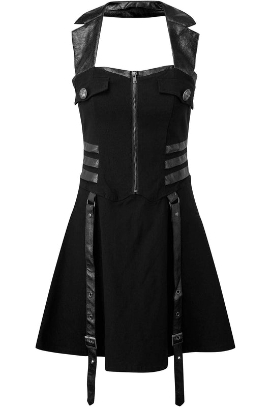 Killstar Psy-Ops Halter Jurk Zwart