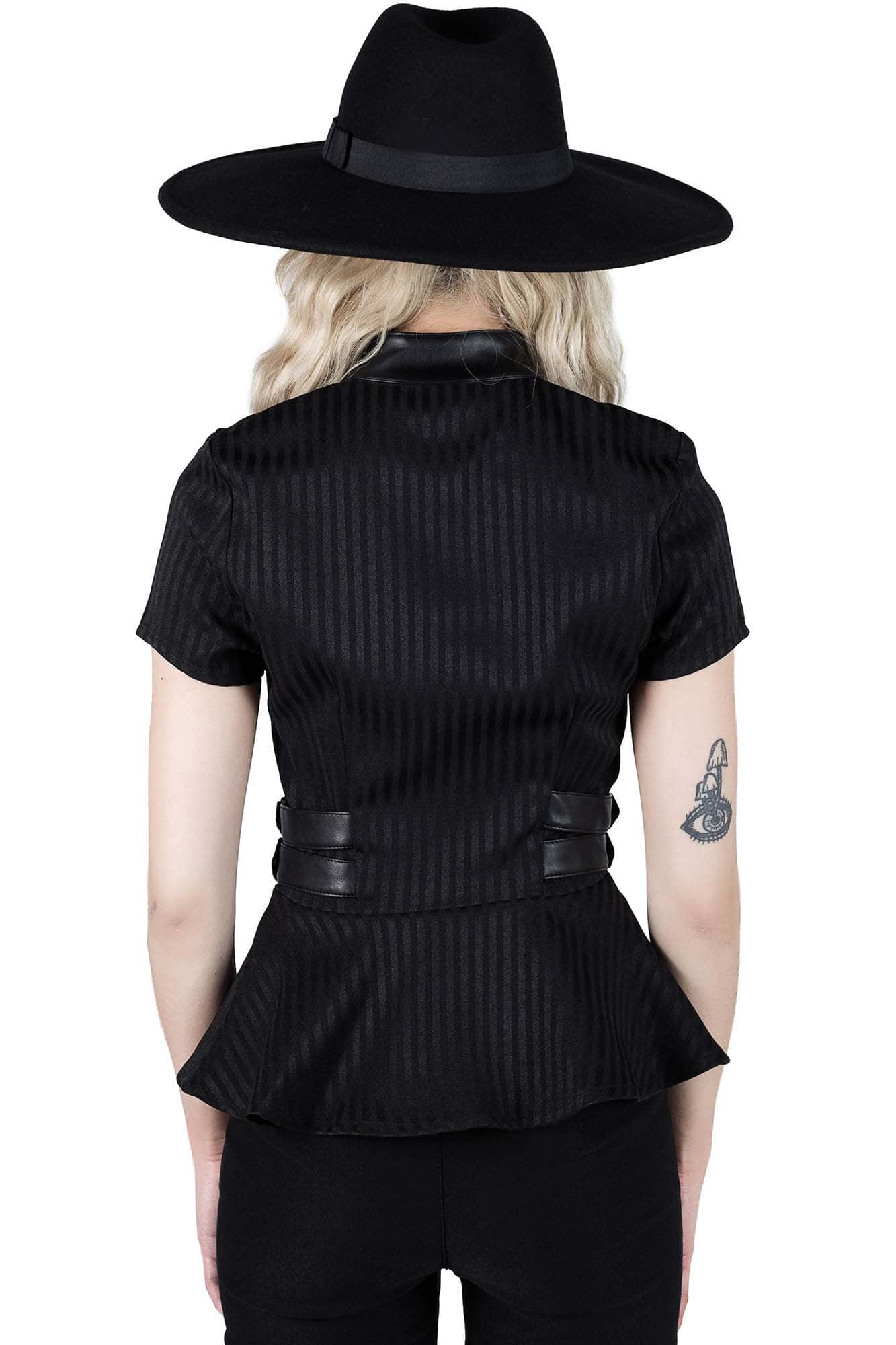 Killstar. Dark Enterprise Top Pinstripe