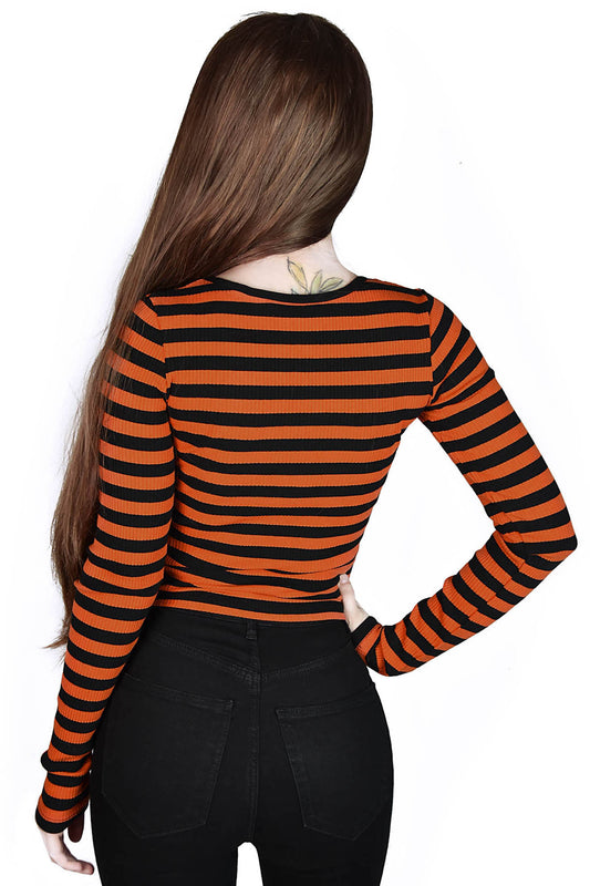 Killstar Izora Ribbed Top Pumpkin