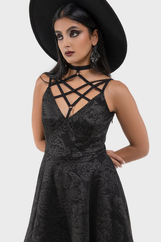 Killstar Magica Skaterjurk Black Lily