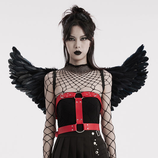 Black - Red Angel Wings Harness