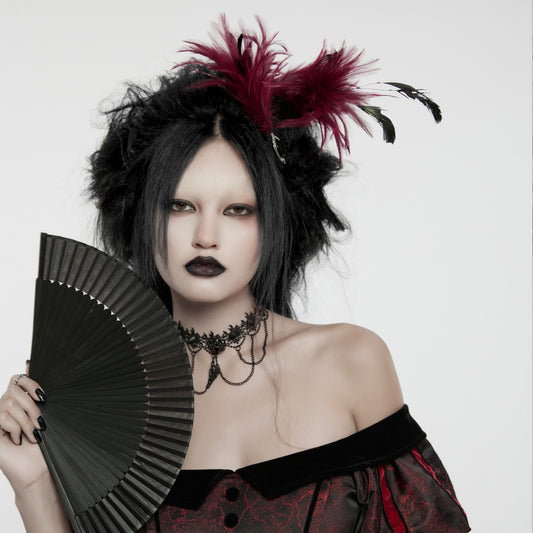 Decadent Hoofdtooi Rood - Zwart