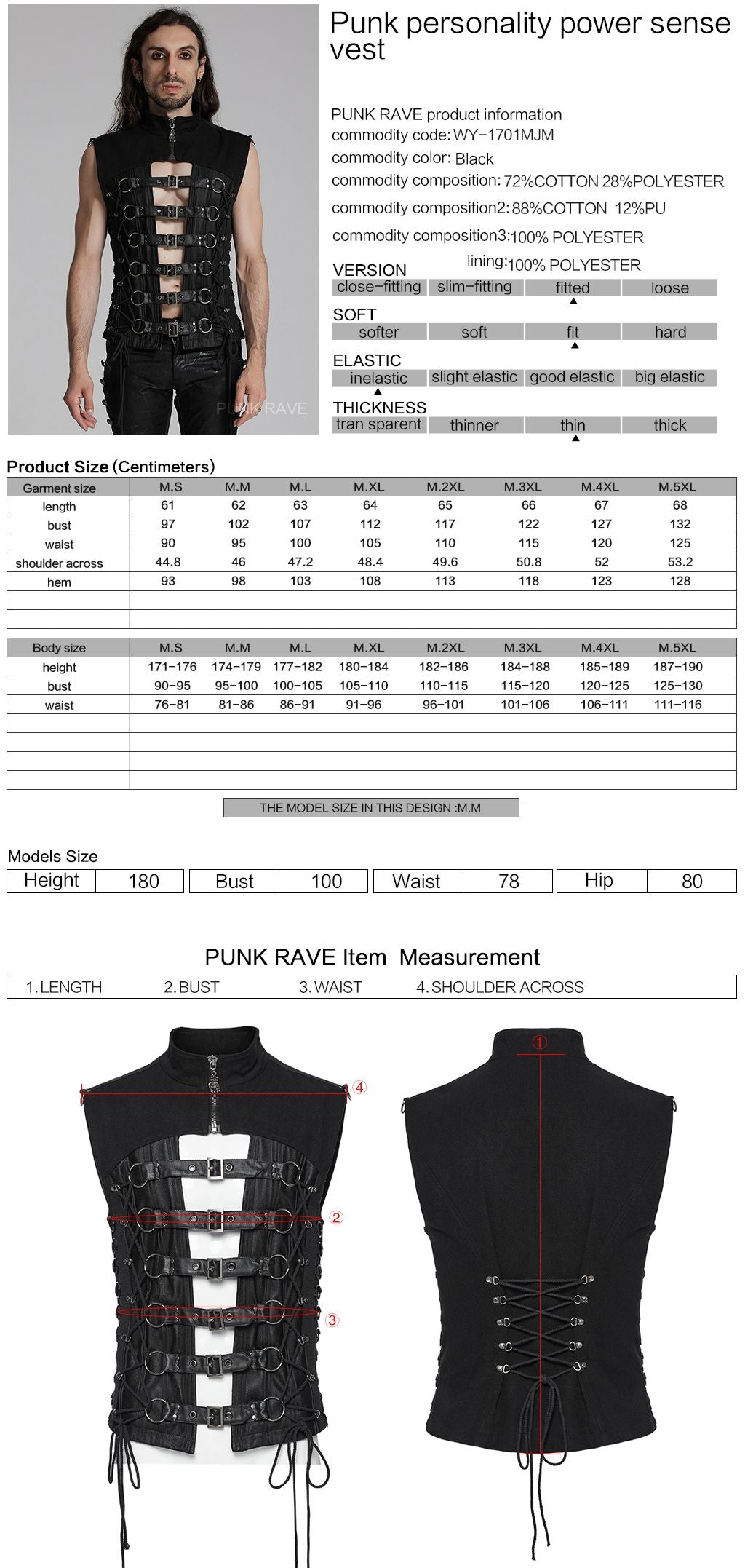 Punk Rave Face The Truth Vest