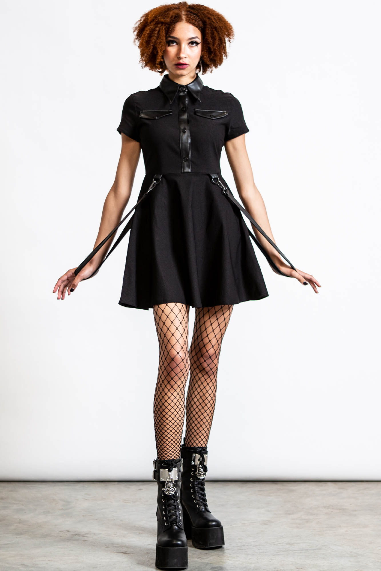 Killstar Menace Collar Dress Black