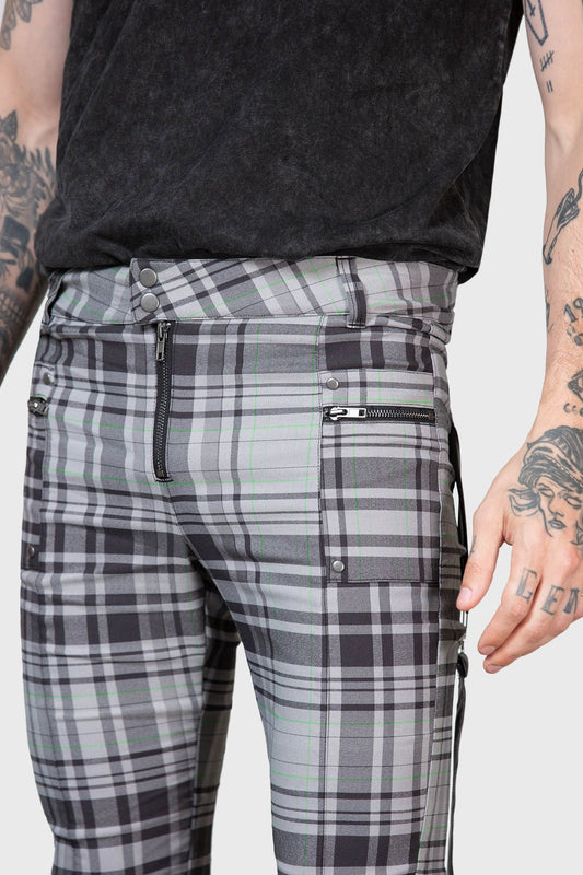 Office Riot Strappy Trousers Tartan