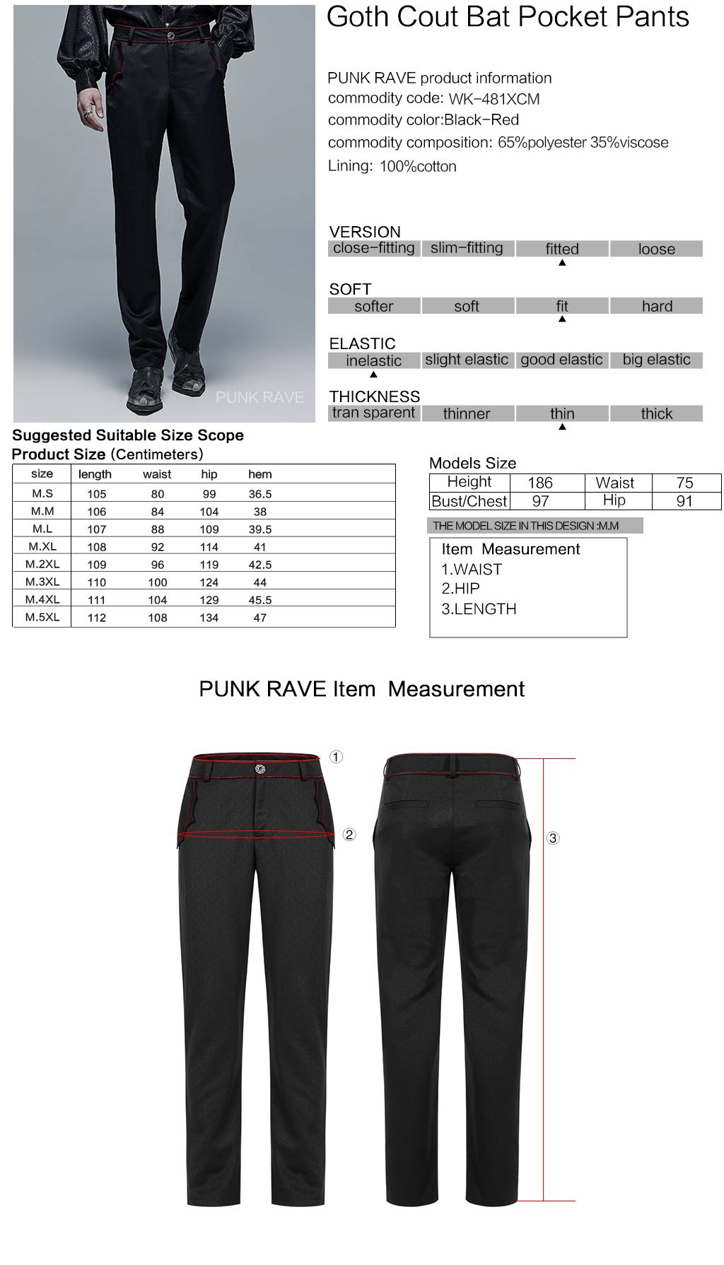 Ceremony Broek Zwart Rood