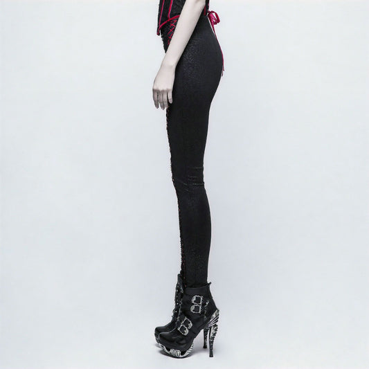 Miss You Legging Zwart/Rood K-291BR