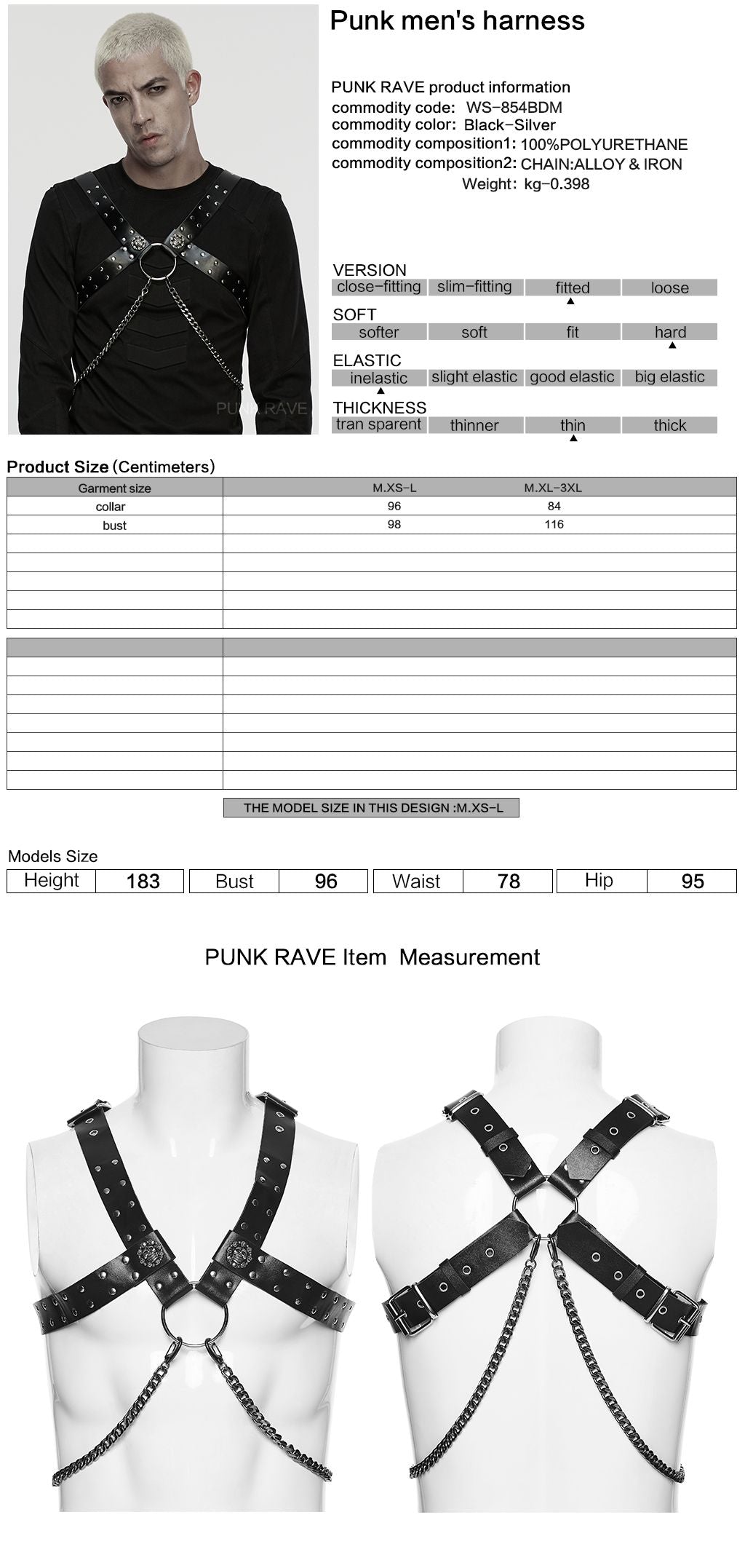 Punk Rave Rule Harness