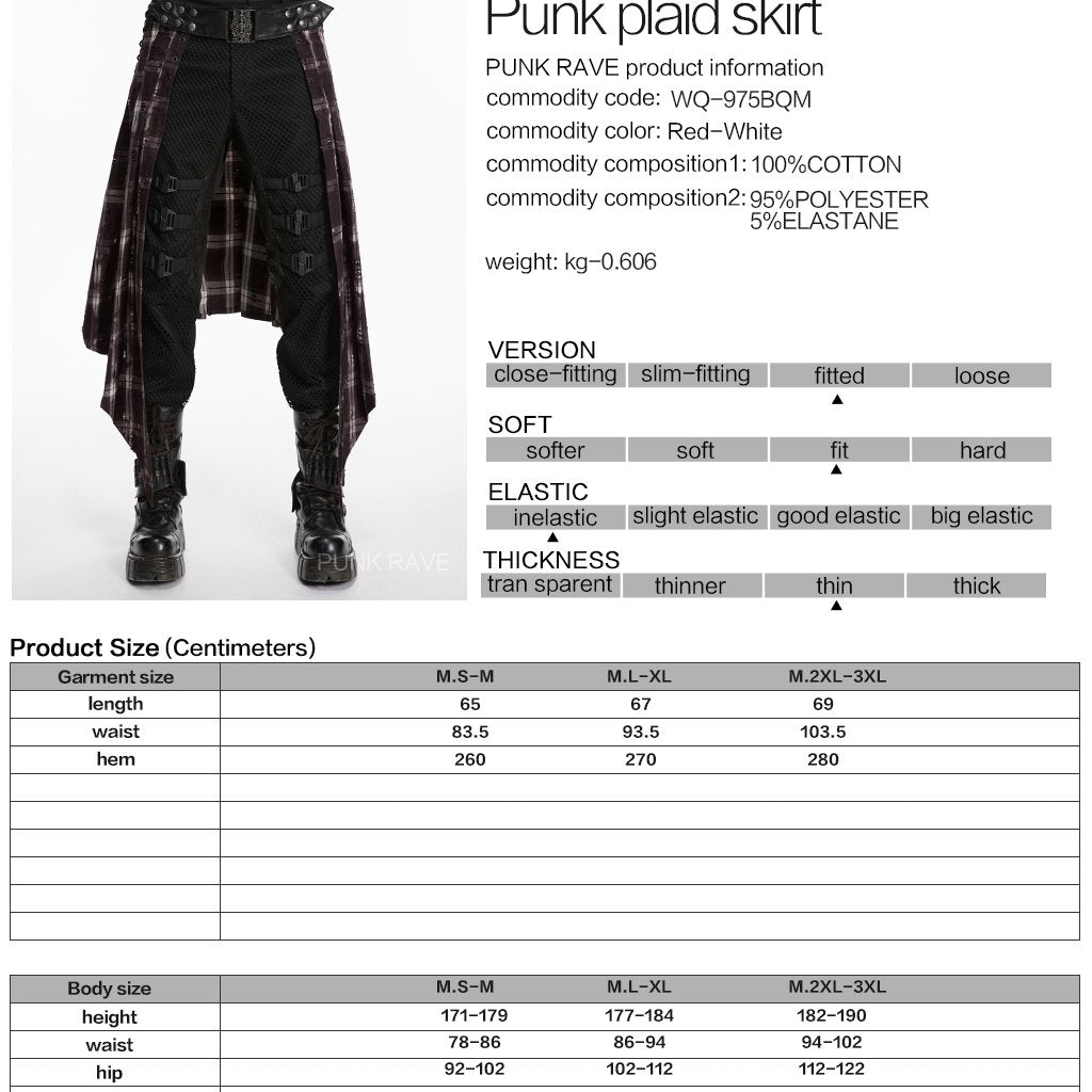Shocked Mens Overskirt Tartan