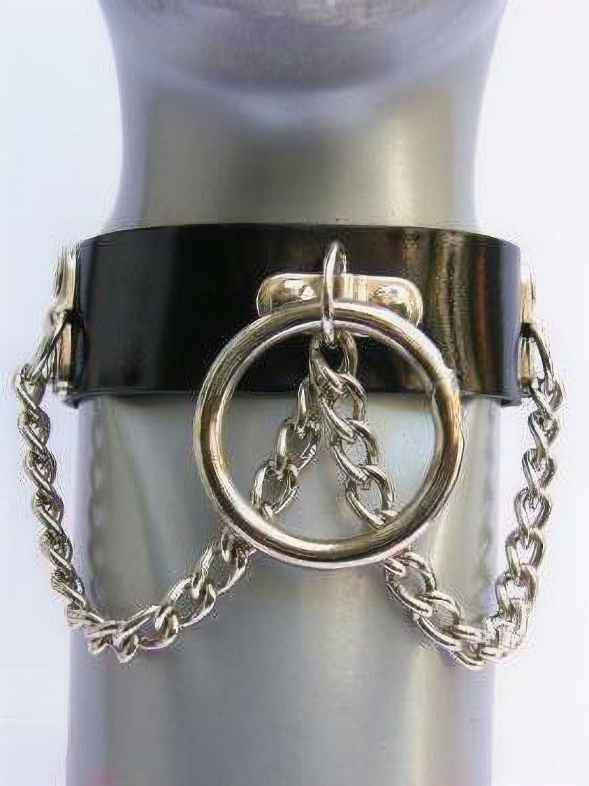 Halsband Lak Leer Ring, Plates & Chains