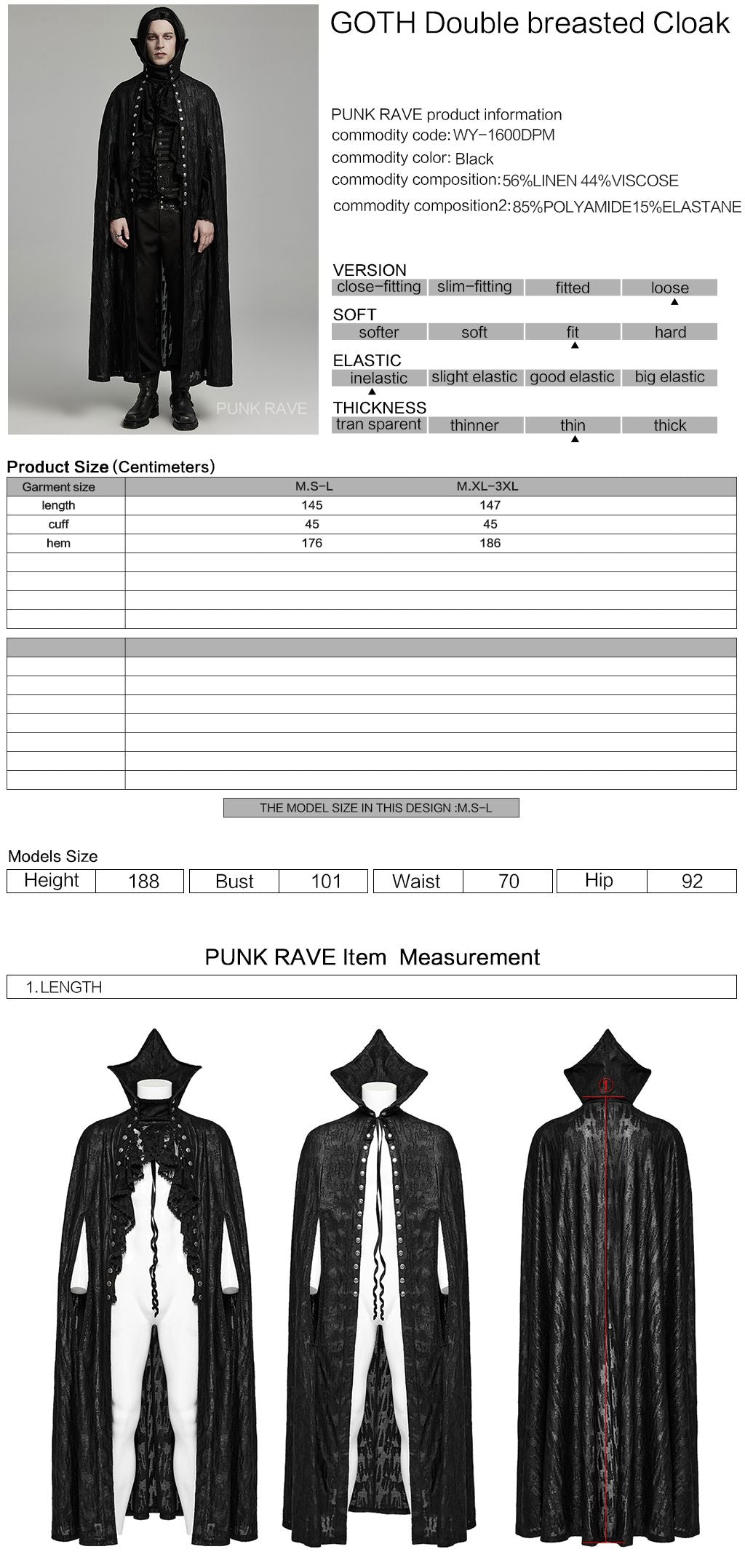 Punk Rave Made The Vow Cape