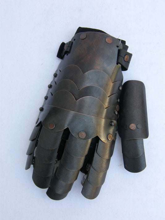 Metal Gauntlet met Handschoen (voor de linkerhand)