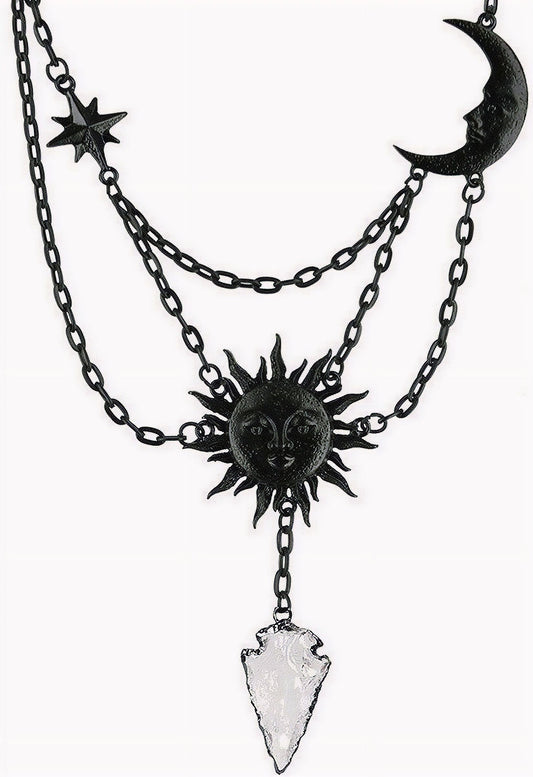 Moon & Sun Halsketting Zwart