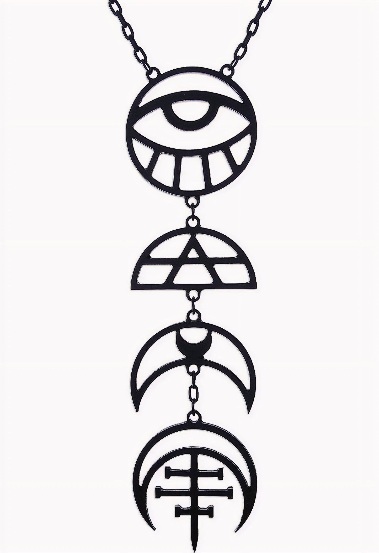 All Seeing Moon Black Necklace