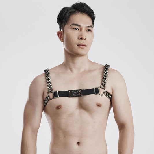 Punk Rave Claim Chain Harness Gunmetal