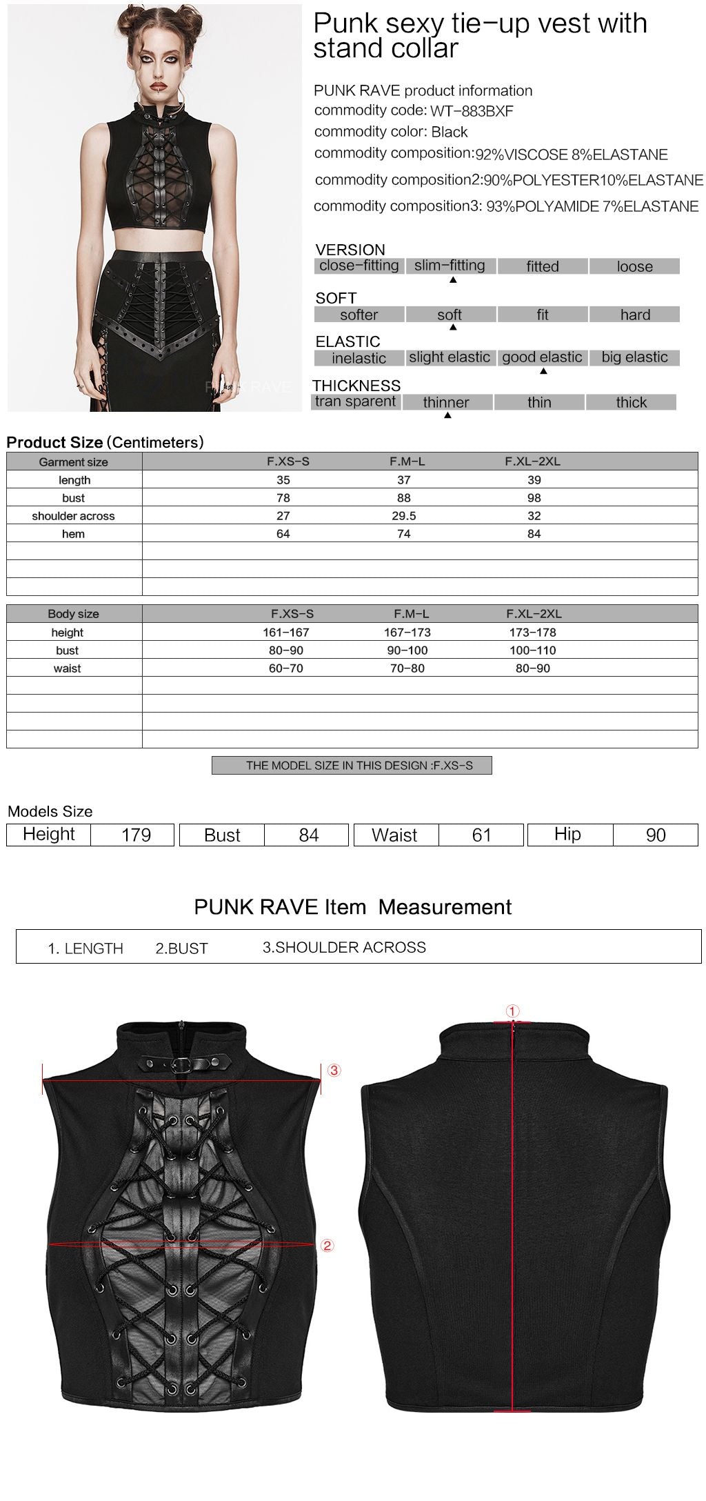Punk Rave Guilt Top Zwart