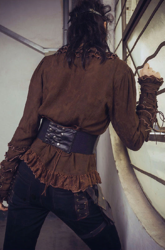 Gattering Blouse Bruin