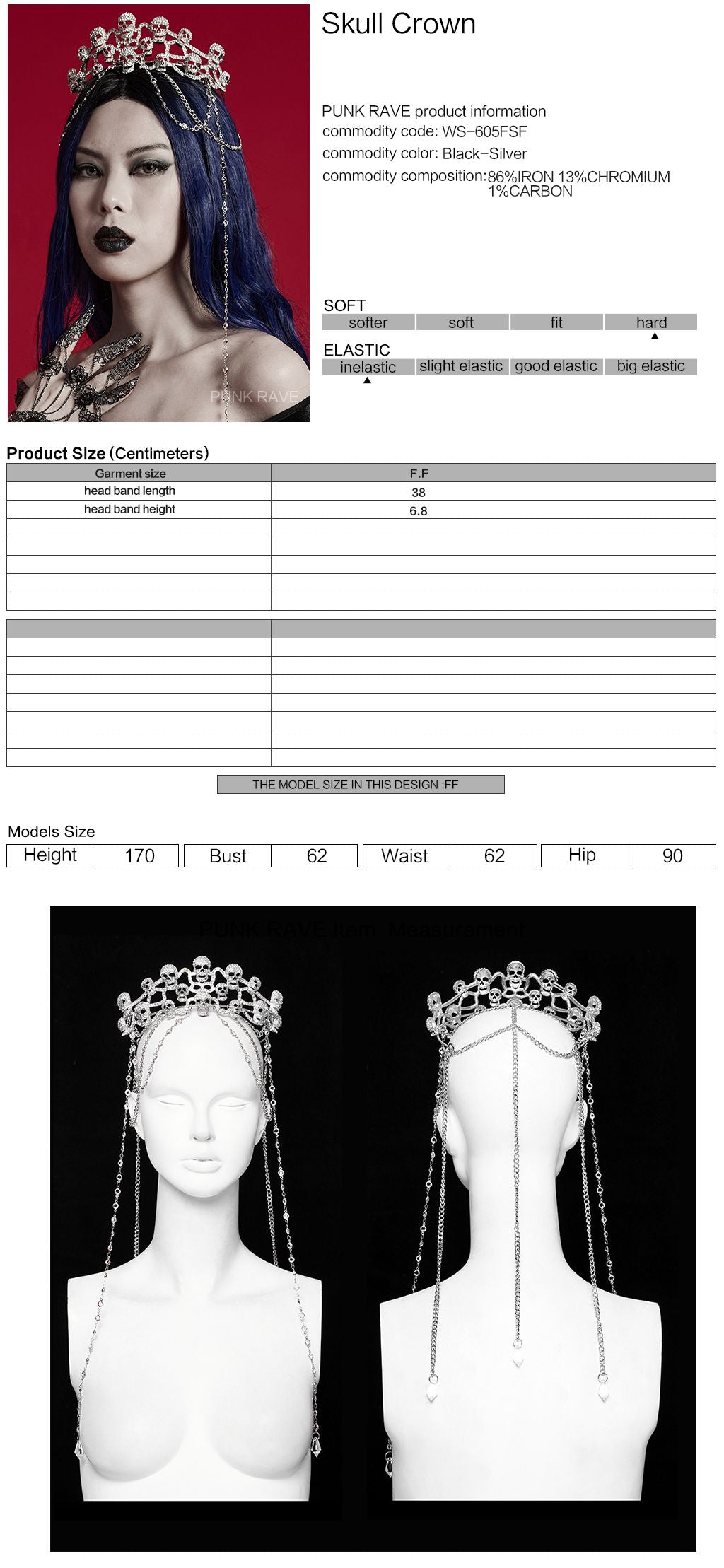 Skulls Tiara Crown Silver