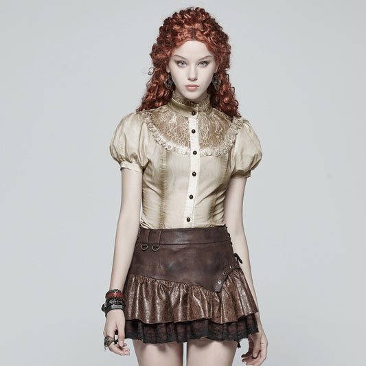 Punk Rave Passing Time Blouse Sand