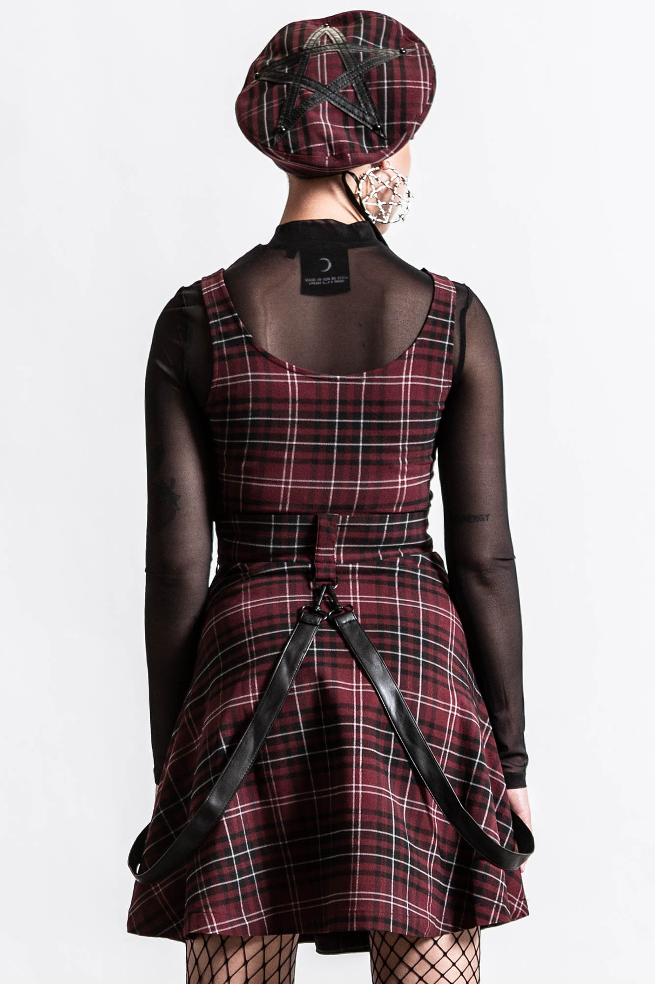 Killstar Crash Skater Dress Blood Tartan