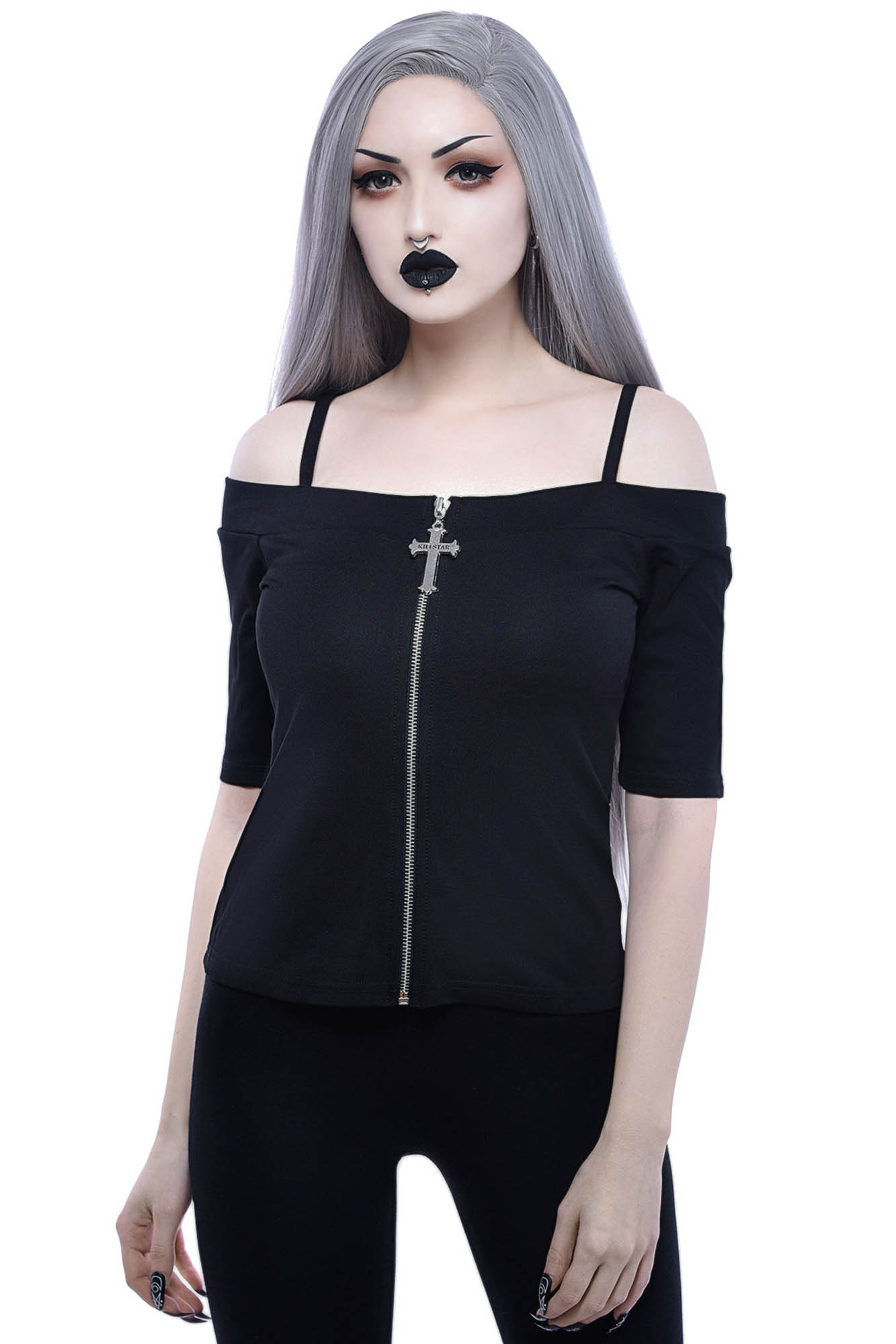 Killstar Don't Cross Me Bardot Top