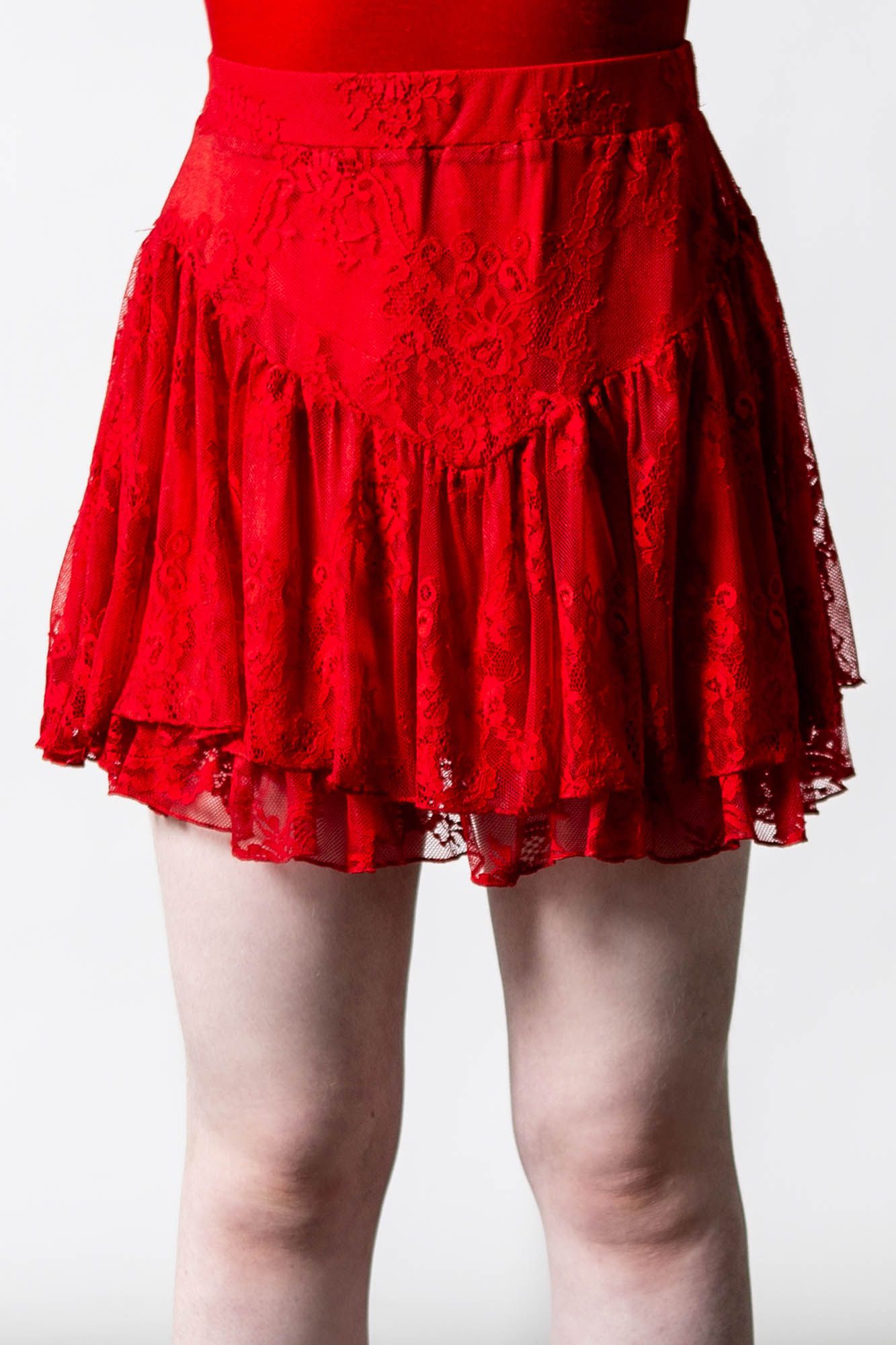 Killstar To Die For Lace Skirt Scarlet
