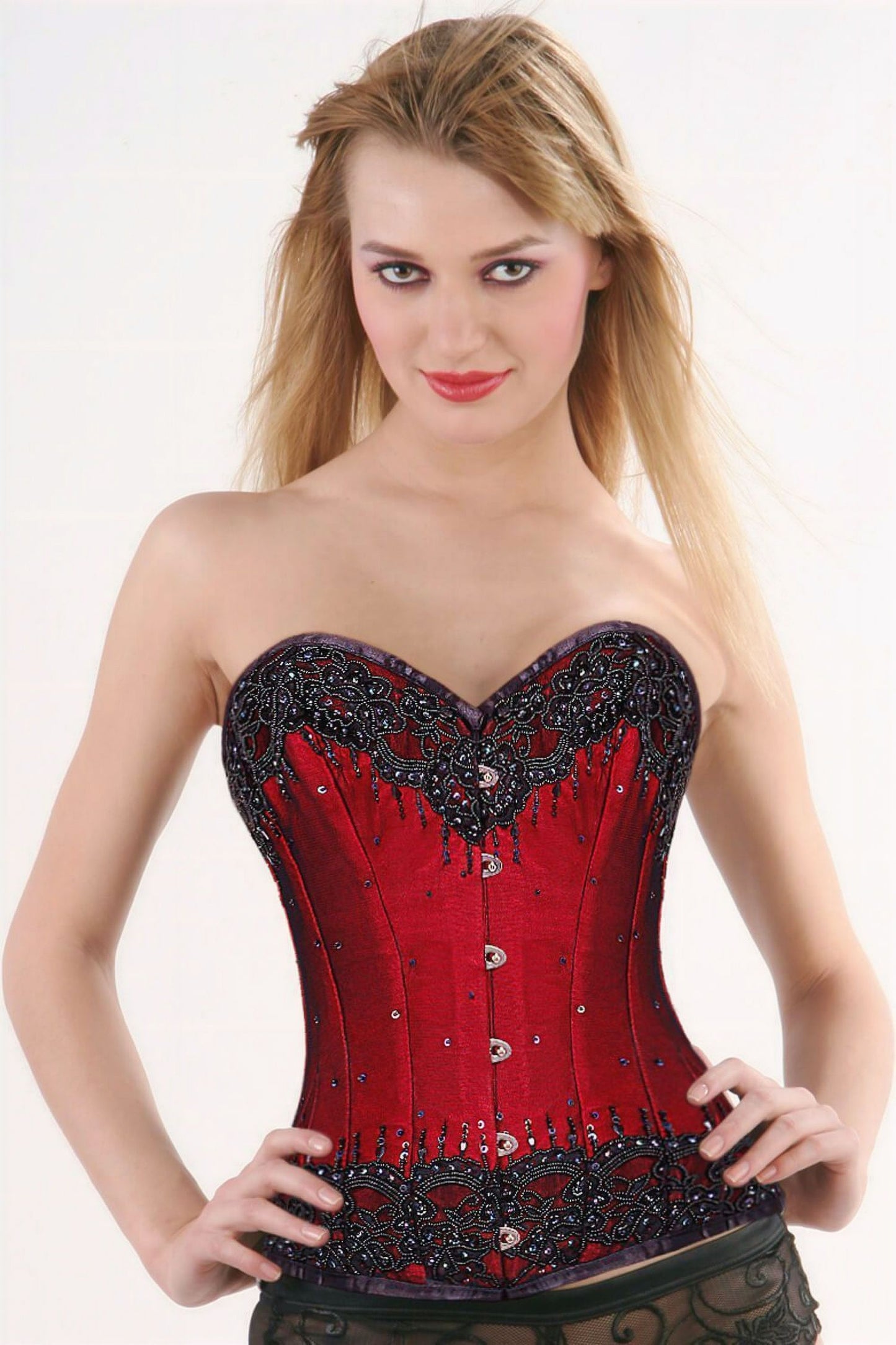 Couture Busk Korset Rood