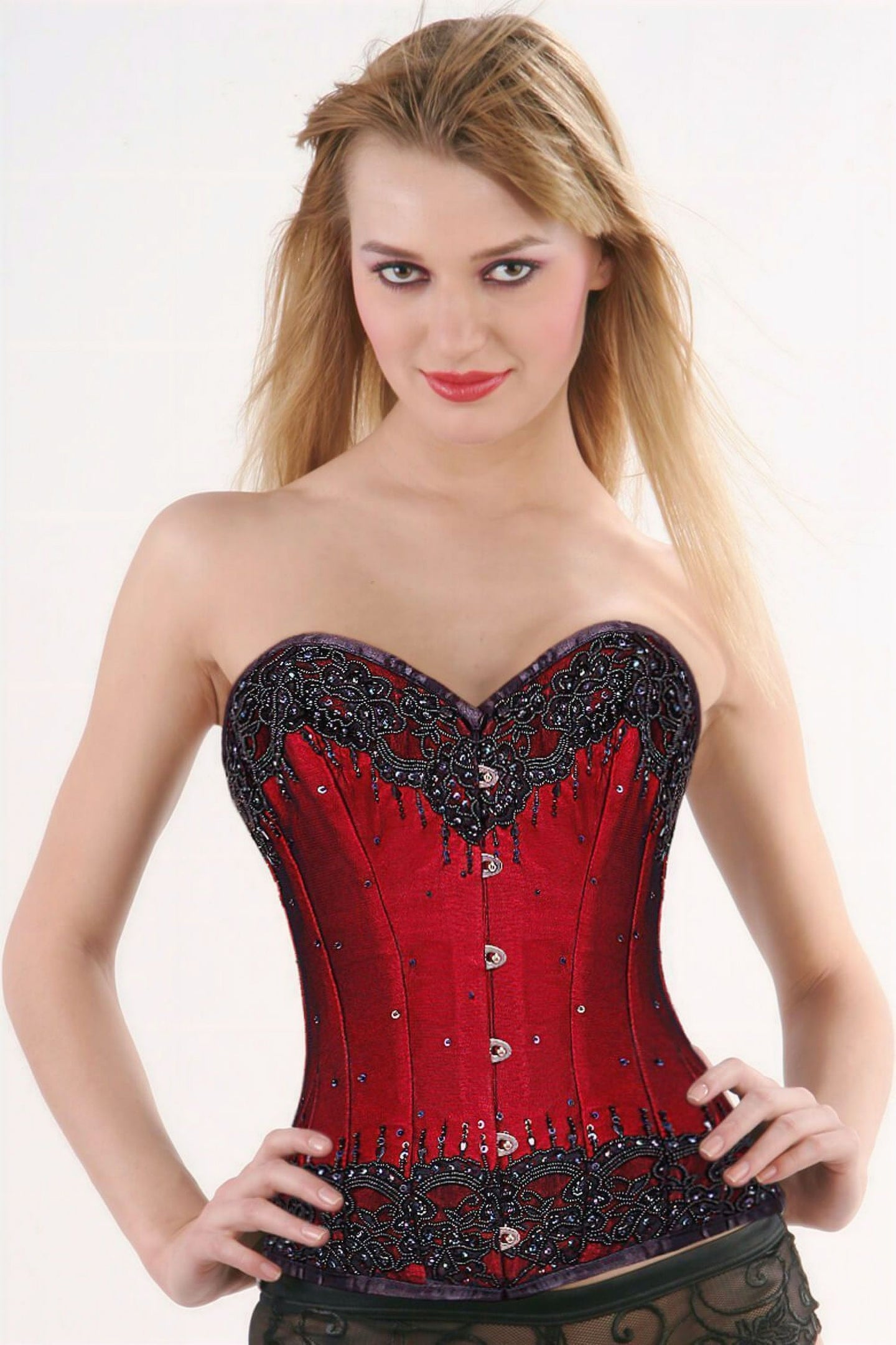 Couture Busk Korset Rood