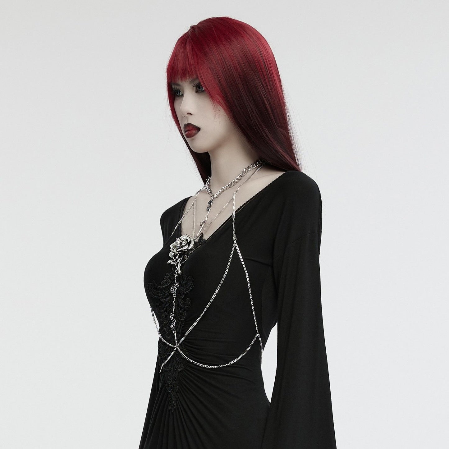 Silver Roses Chain Harness