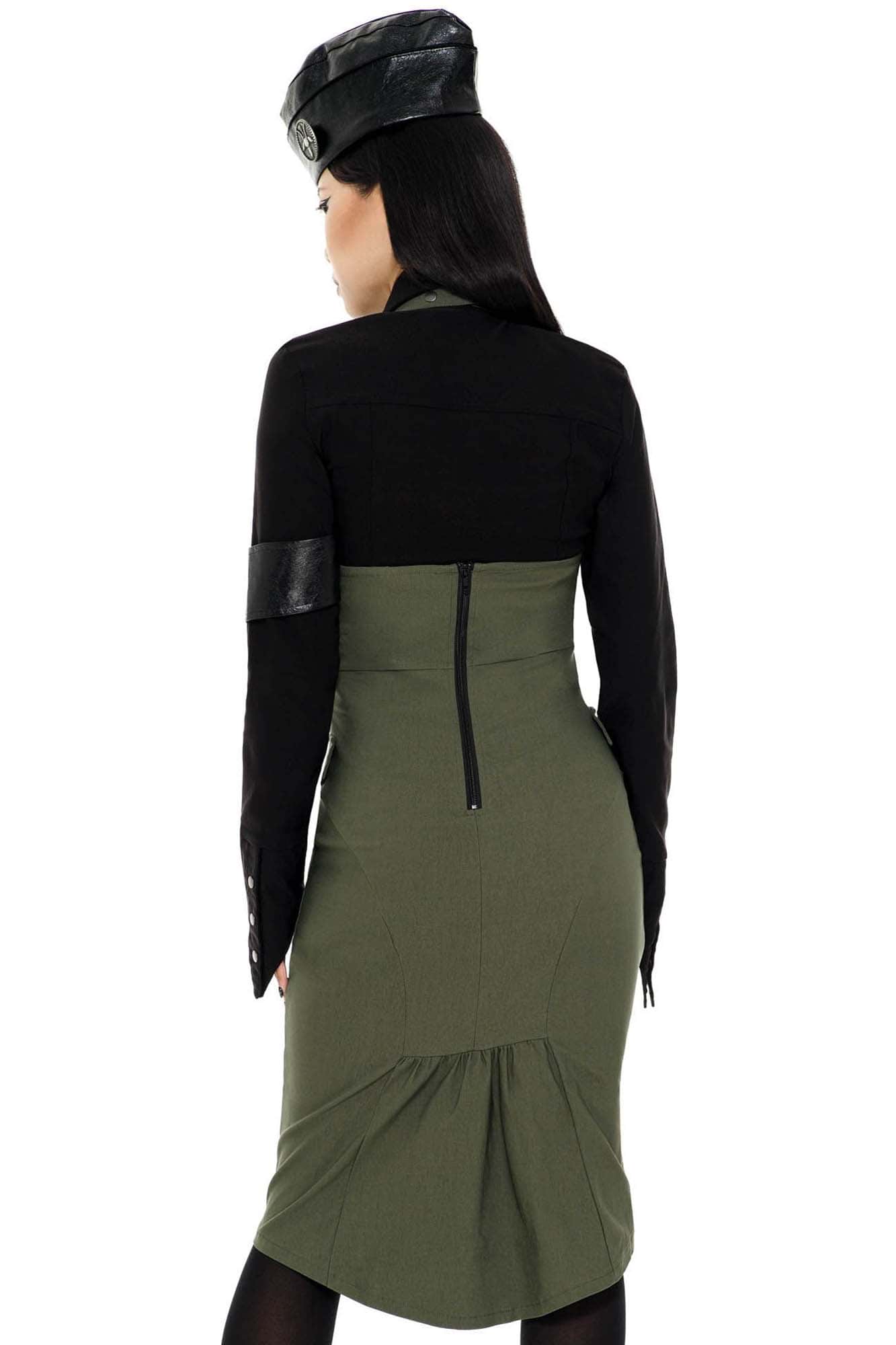 Darkwave Division Midi Rok Khaki
