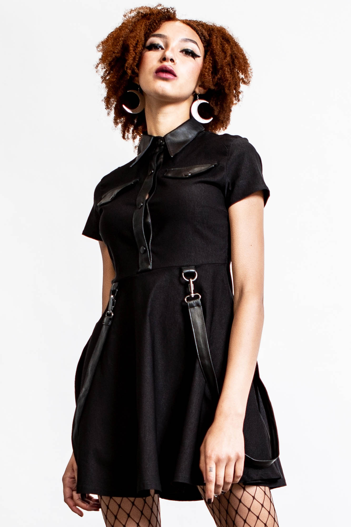 Killstar Menace Collar Dress Black