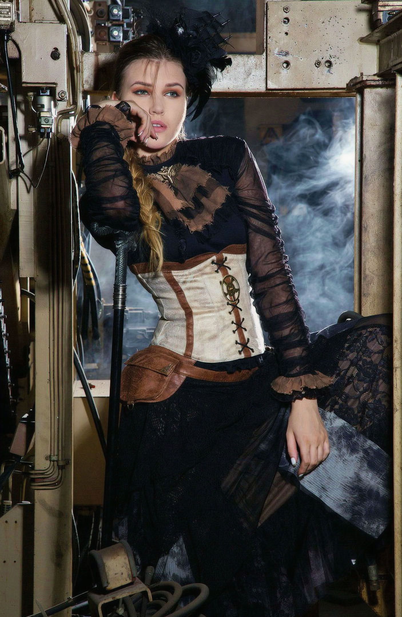 Aviator Jabot Brown/Black