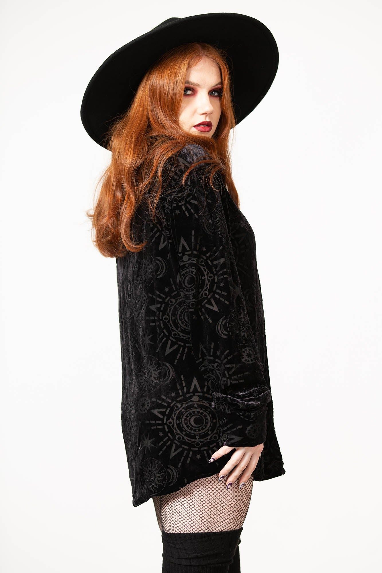 Killstar Alchemight Burnout Button-Up Shirt