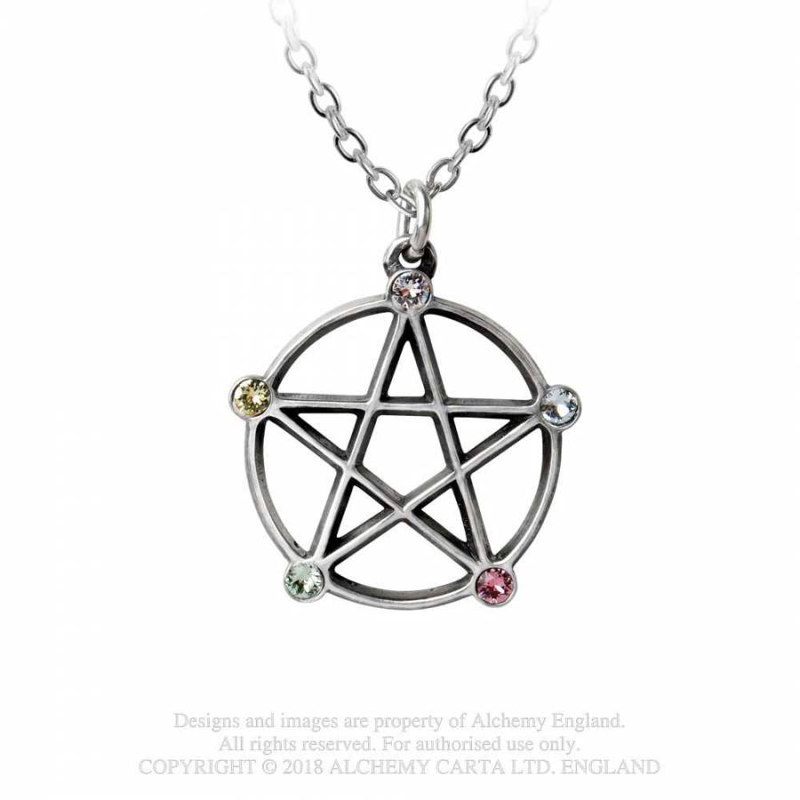 Wiccan Elemental Pentacle Hanger - Halsketting