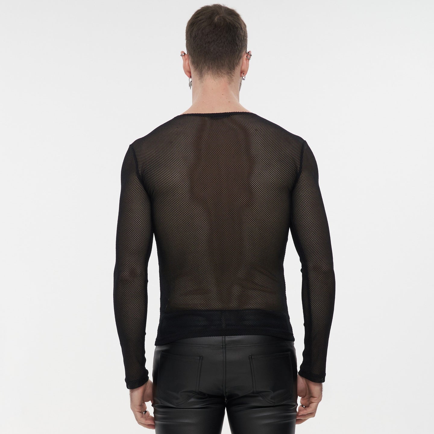 Devil Fashion Climax Long Sleeve Fishnet Top Black