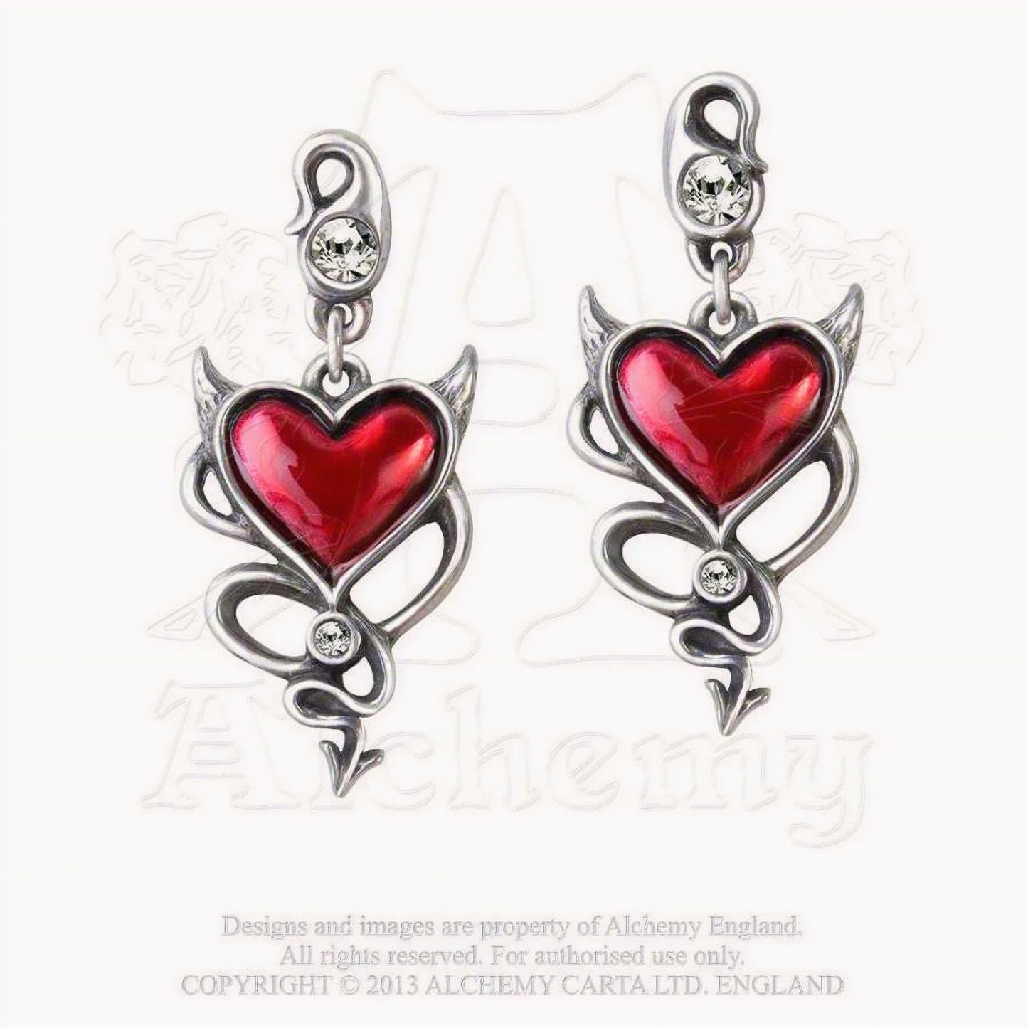 Alcemy Gothic Devil Heart Oorstekers