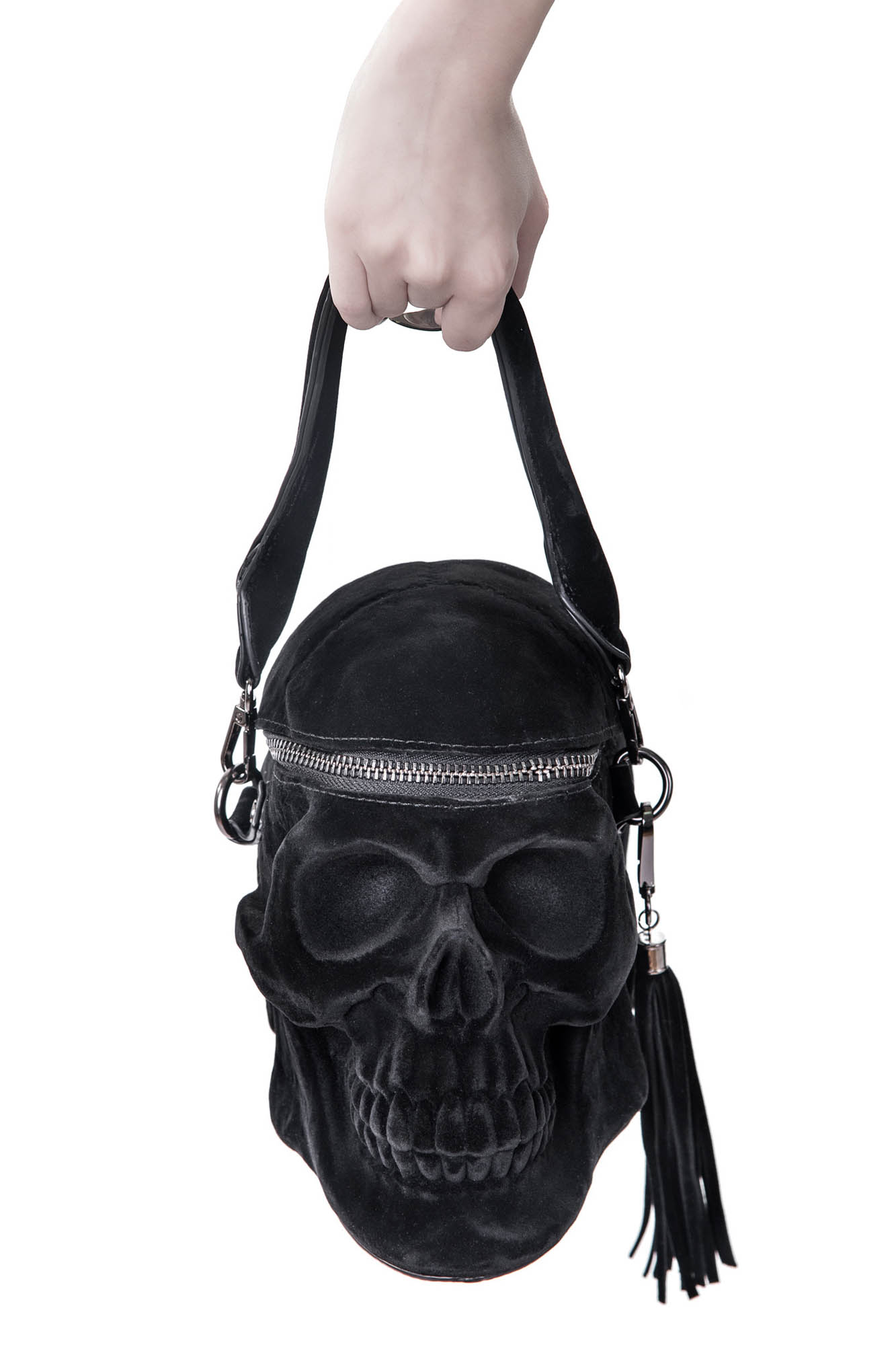 Grave Digger Skull Handtas Velvet Coated