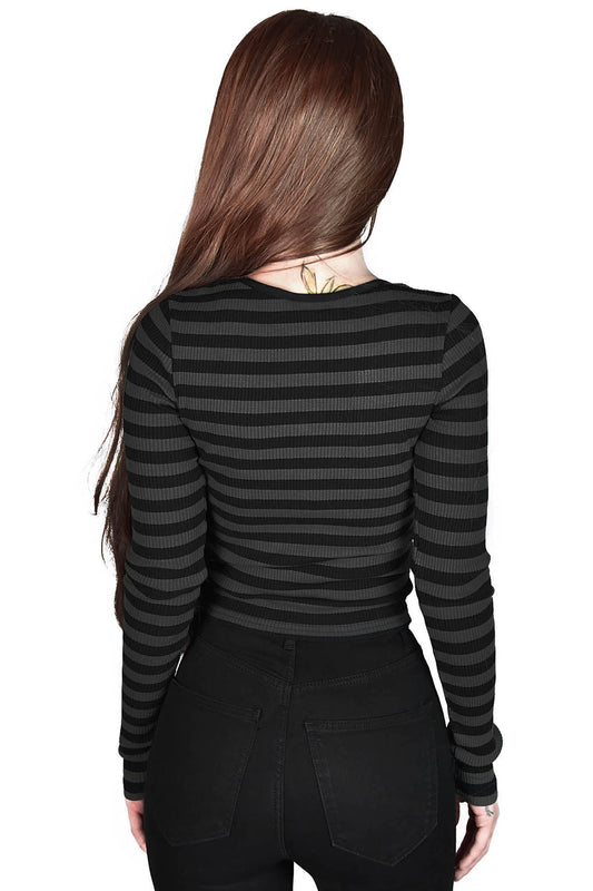 Killstar Izora Ribbed Top Grijs
