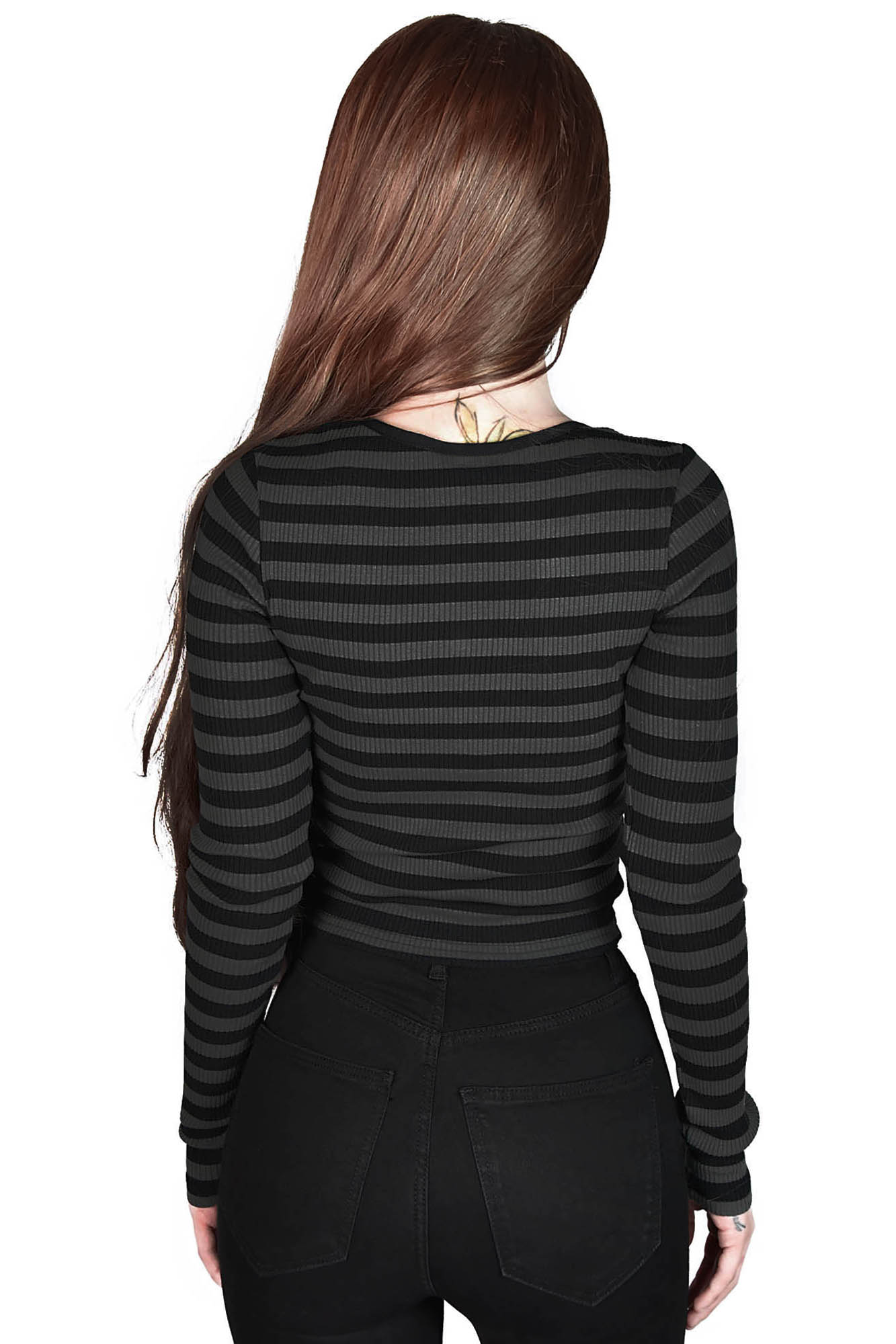Killstar Izora Ribbed Top Grijs