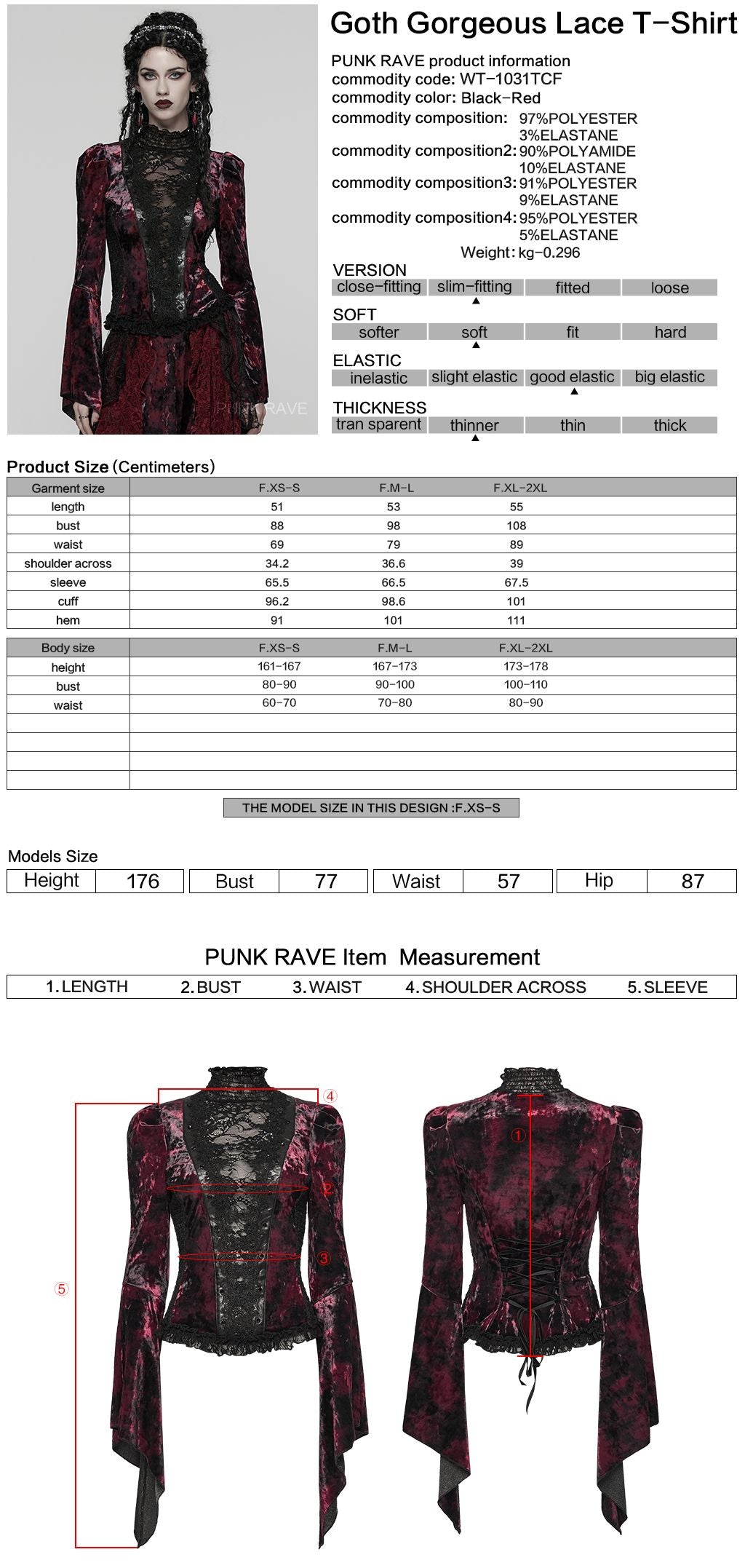 Broken Promise Top Rood - Zwart