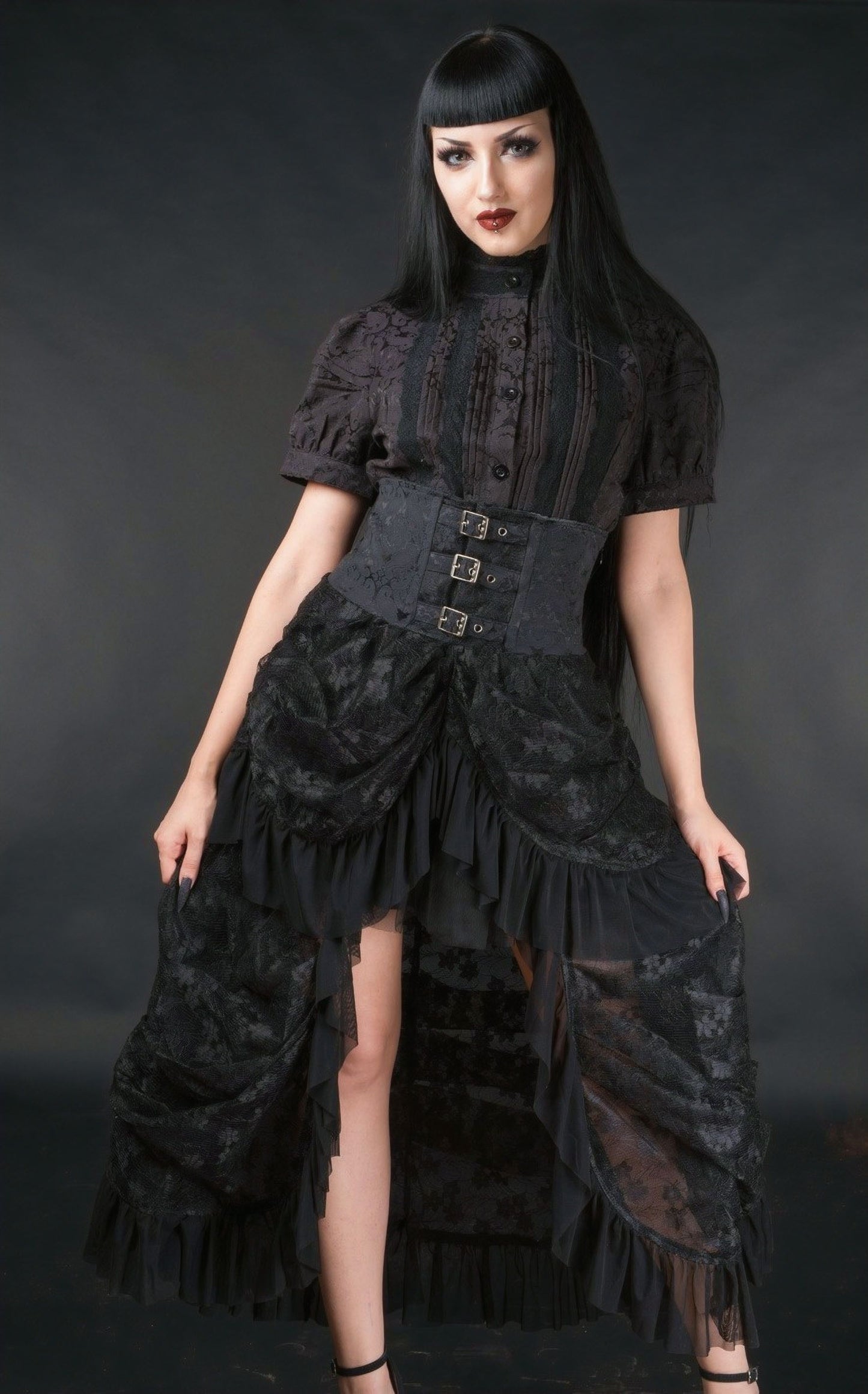 High Waist Bustle Skirt